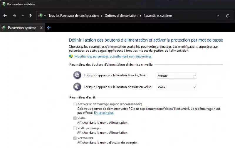 Options d&rsquo;alimentation