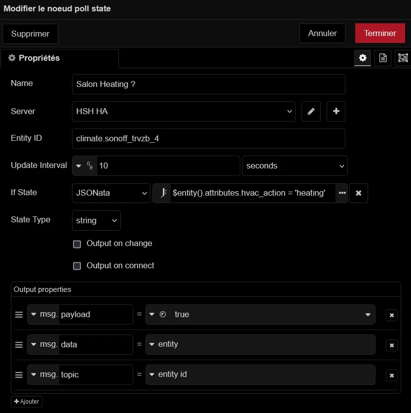 Node-RED : Exemple de poll state