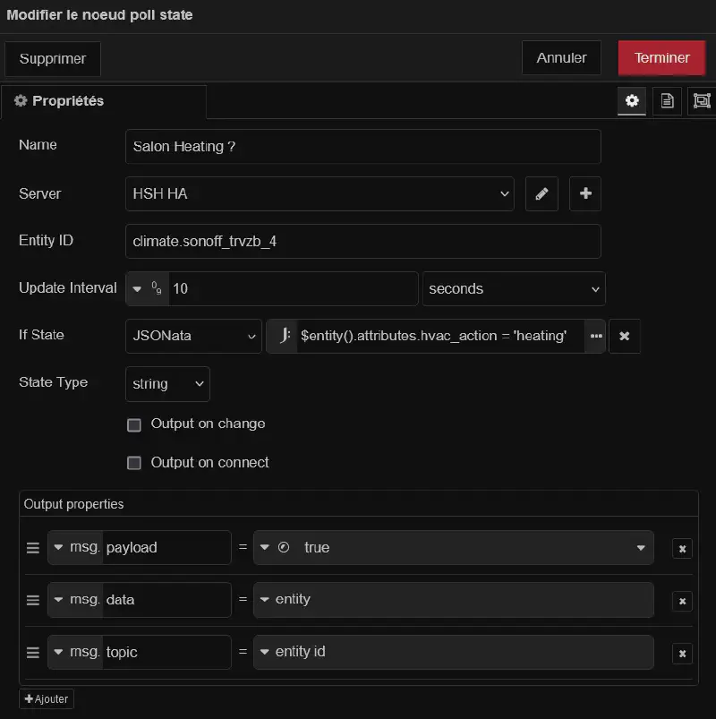Node-RED : Exemple de poll state