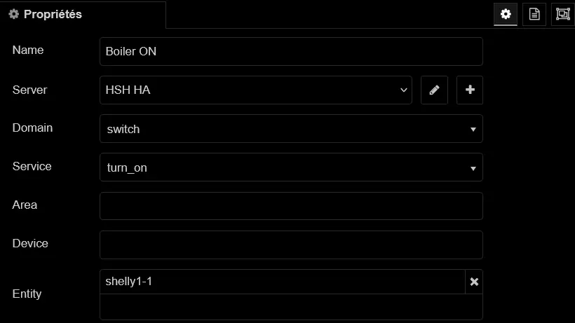 Node-RED : Exemple de call service
