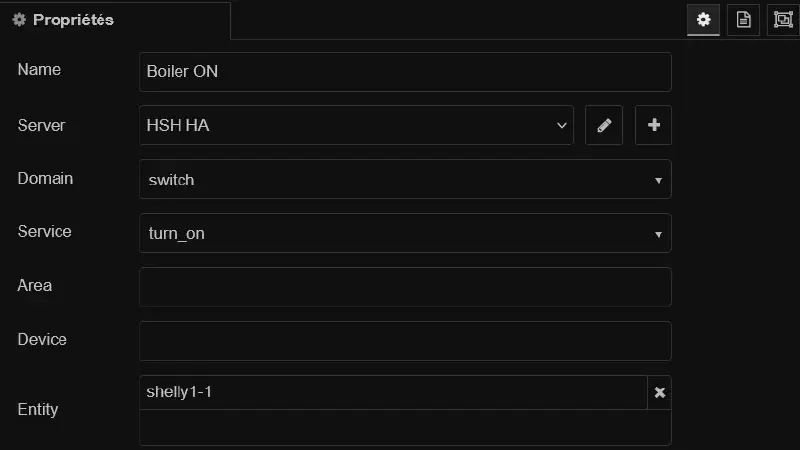 Node-RED : Exemple de call service