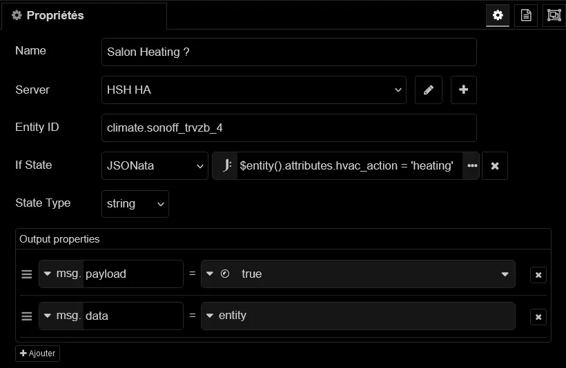 Node-RED : Exemple de current state
