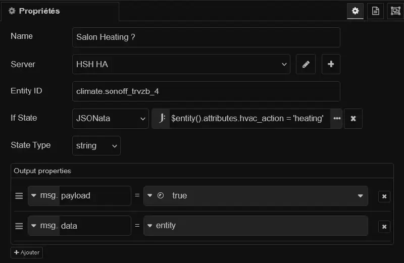 Node-RED : Exemple de current state