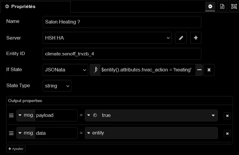 Node-RED : Exemple de current state