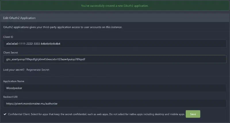 Obtention des informations d’authentification