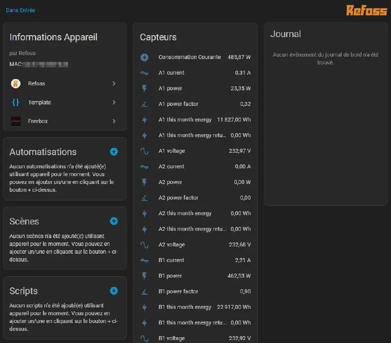 HA - Intégration Refoss
