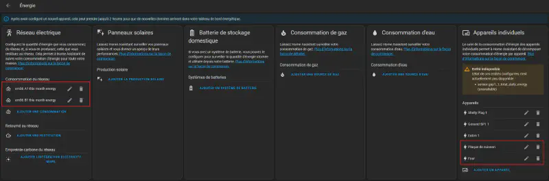 HA - Dashboard Energie : Configuration