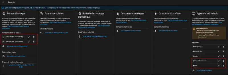 HA - Dashboard Energie : Configuration