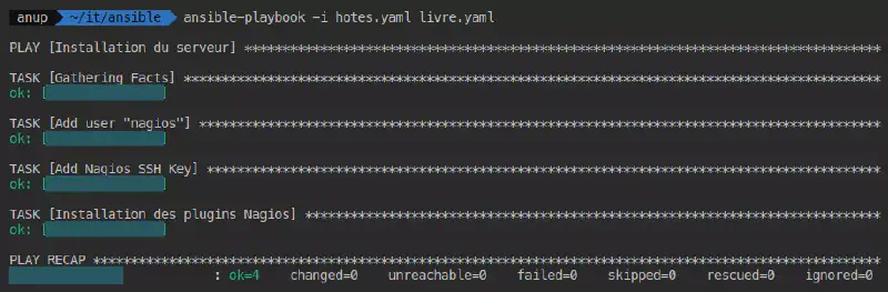 Exemple de retour d’un Playbook