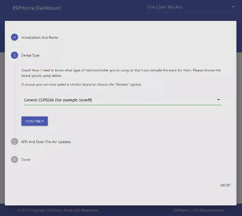 On laisse le choix par défaut