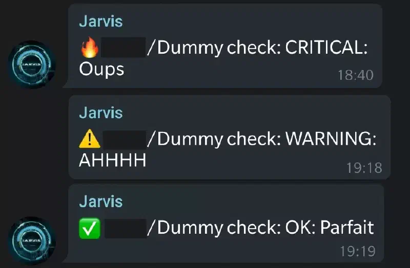Notifications sur l’application Telegram