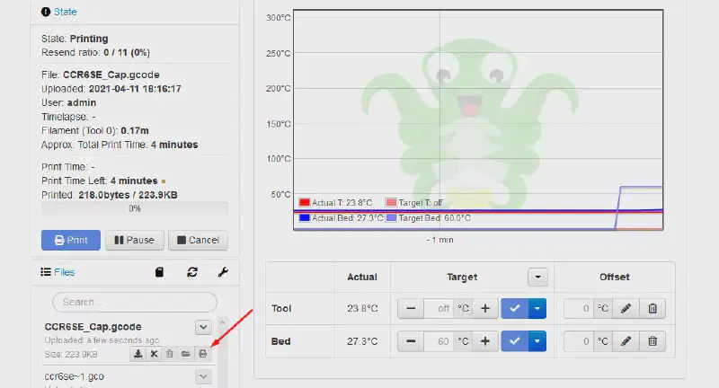 Lancement de l’impression