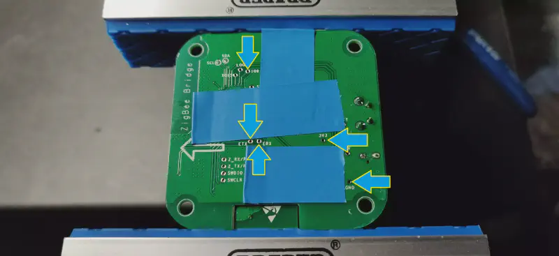 Points de connexion au convertisseur USB/TTL