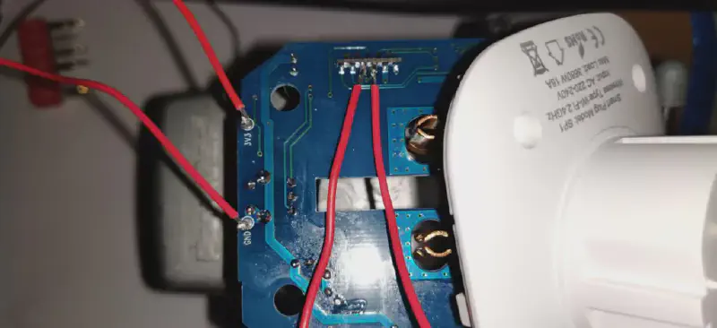 Carte avec les 4 fils soudés