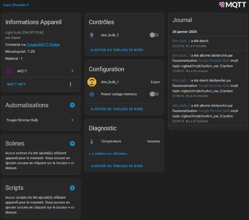 Détail périphérique Zigbee