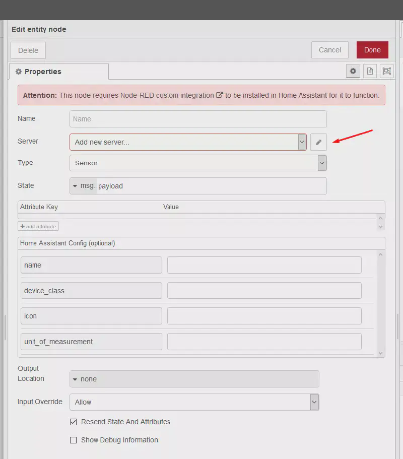 Edition de l’entité