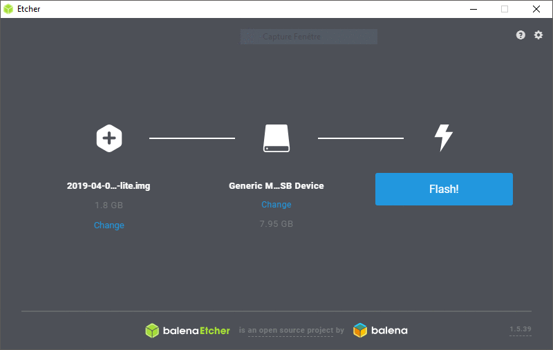 Flashage de la carte avec Etcher