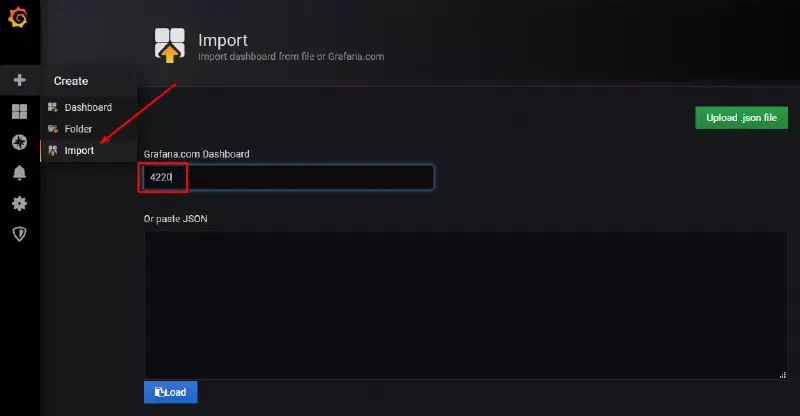 Import d’un dashboard