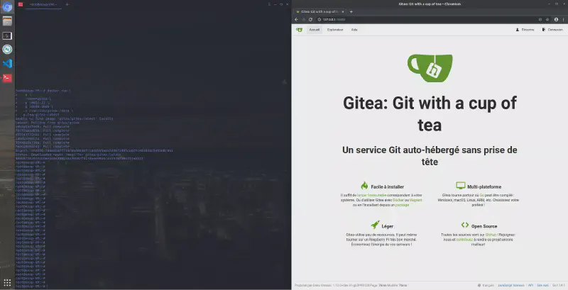 Lancement du conteneur Gitea