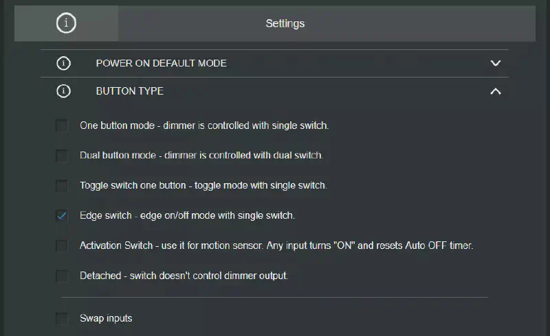 Configuration du type de bouton