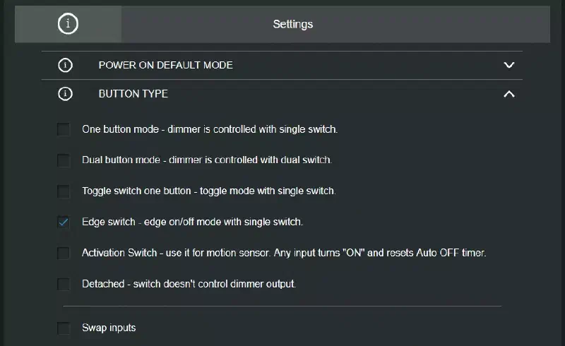 Configuration du type de bouton